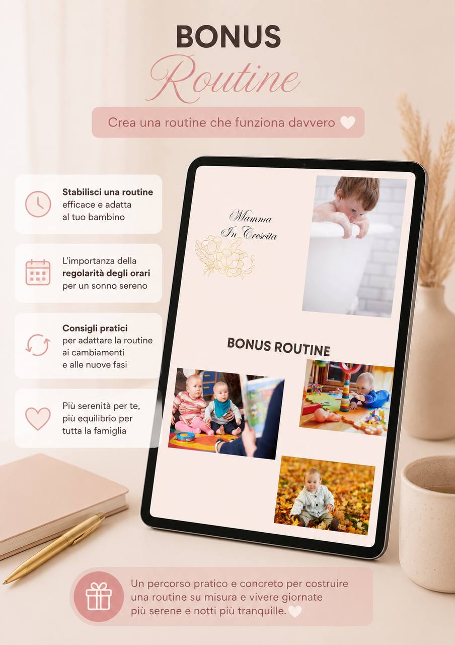 Guida PDF bonus routine Sonno Bambino per migliorare la costanza del sonno e la routine giornaliera